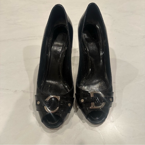 Vintage Y2K Patent Leather CHRISTIAN DIOR BY JOHN GALLIANO 2000S BLACK CD Pumps - Picture 1 of 10